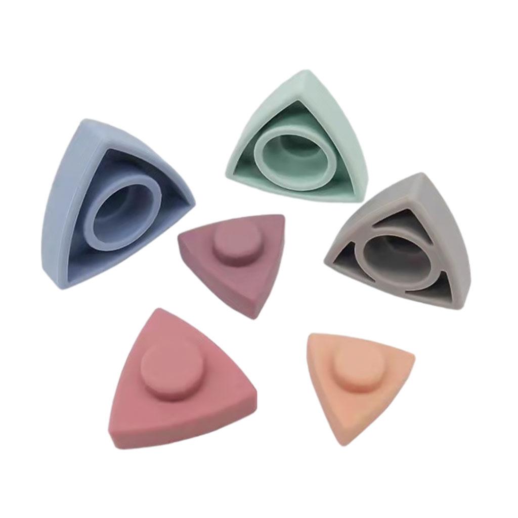 Stacking & Nesting Triangle Toy Soft Stacker 6 pcs Building Stacker Light Color