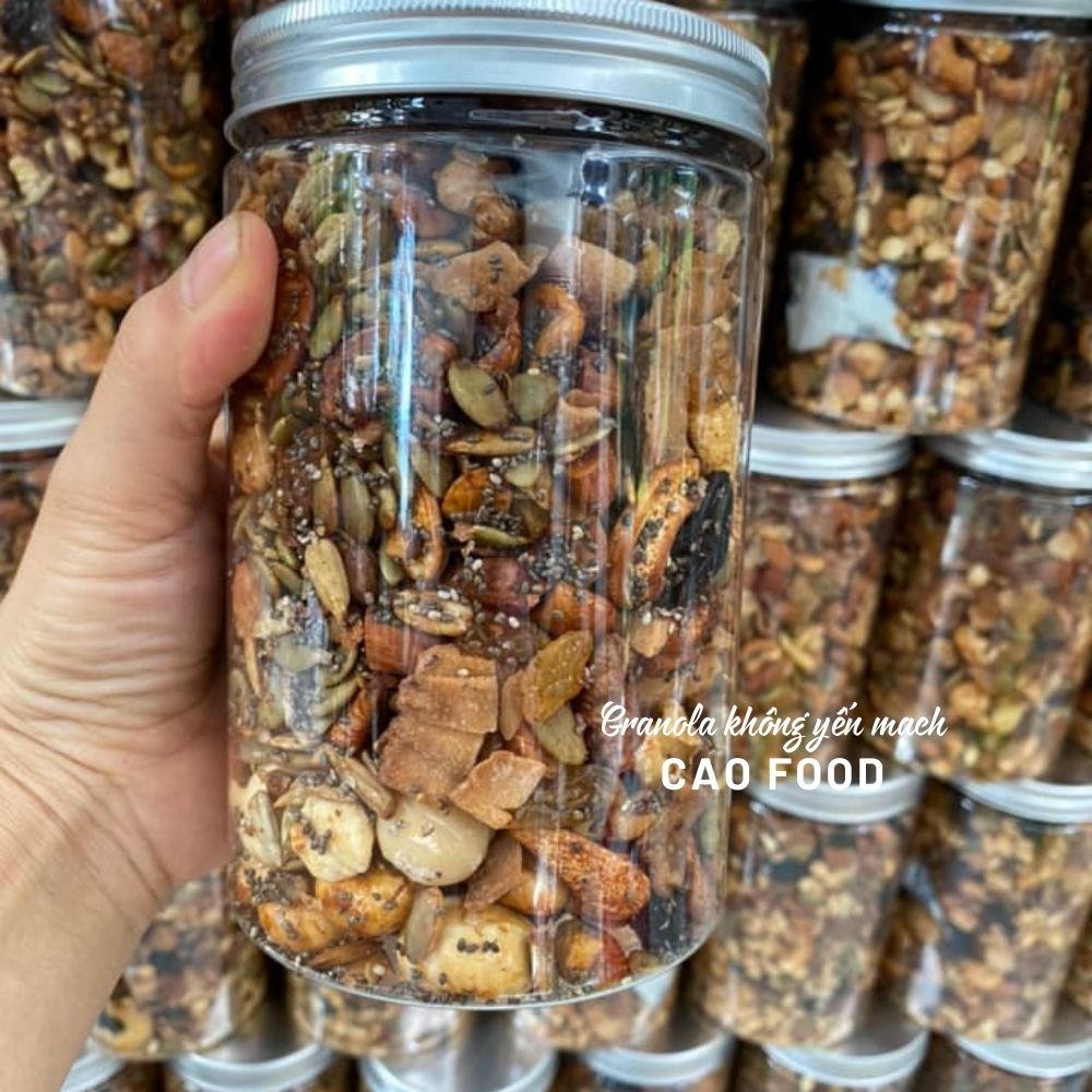 Granola siêu hạt không yến mạch nướng mật ong CAO Food từ hạt dinh dưỡng cao cấp 100% không đường