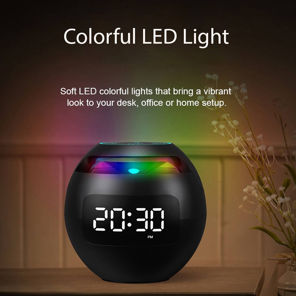 VINETTEAM Loa Bluetooth Kiêm Đồng Hồ Báo Thức G90S Loa Bluetooth Siêu Bass Siêu Trầm Màn Hình Led Hiển Thị Giờ Và Pin - Hàng Chính Hãng