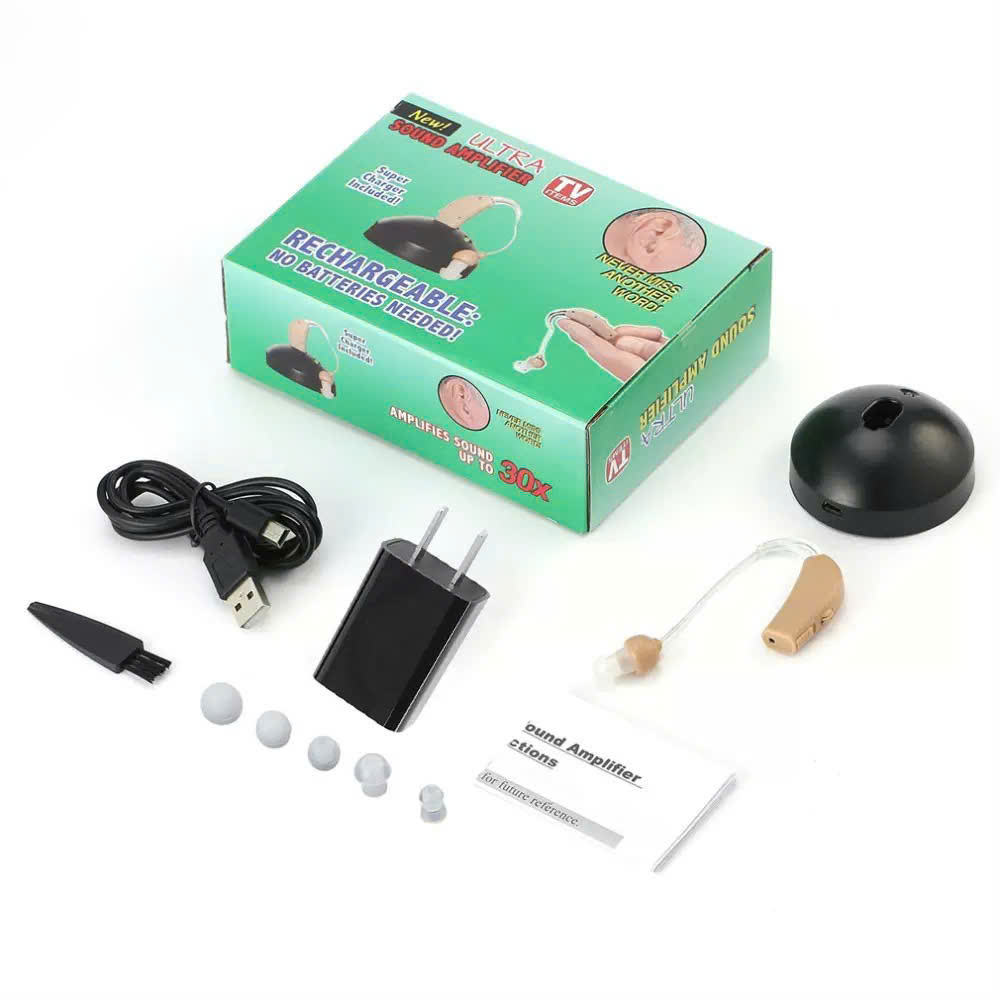 Tai Nghe Hỗ Trợ Thính Giác Mini – Thiết Bị Sạc Điện Không Dây, Âm Thanh Ổn Định, đèn trang trí, đồng hồ treo tường