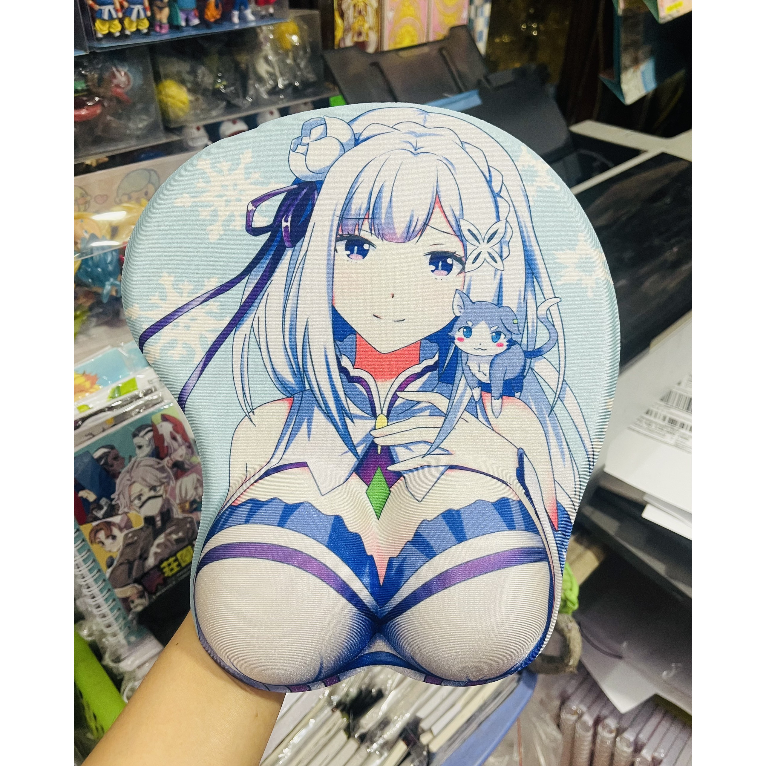 Bàn di chuột 3D silicone hình Emilia Re:zero