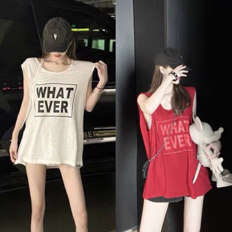 Áo thun sát nách in chữ WHATEVER cho nữ ATN764