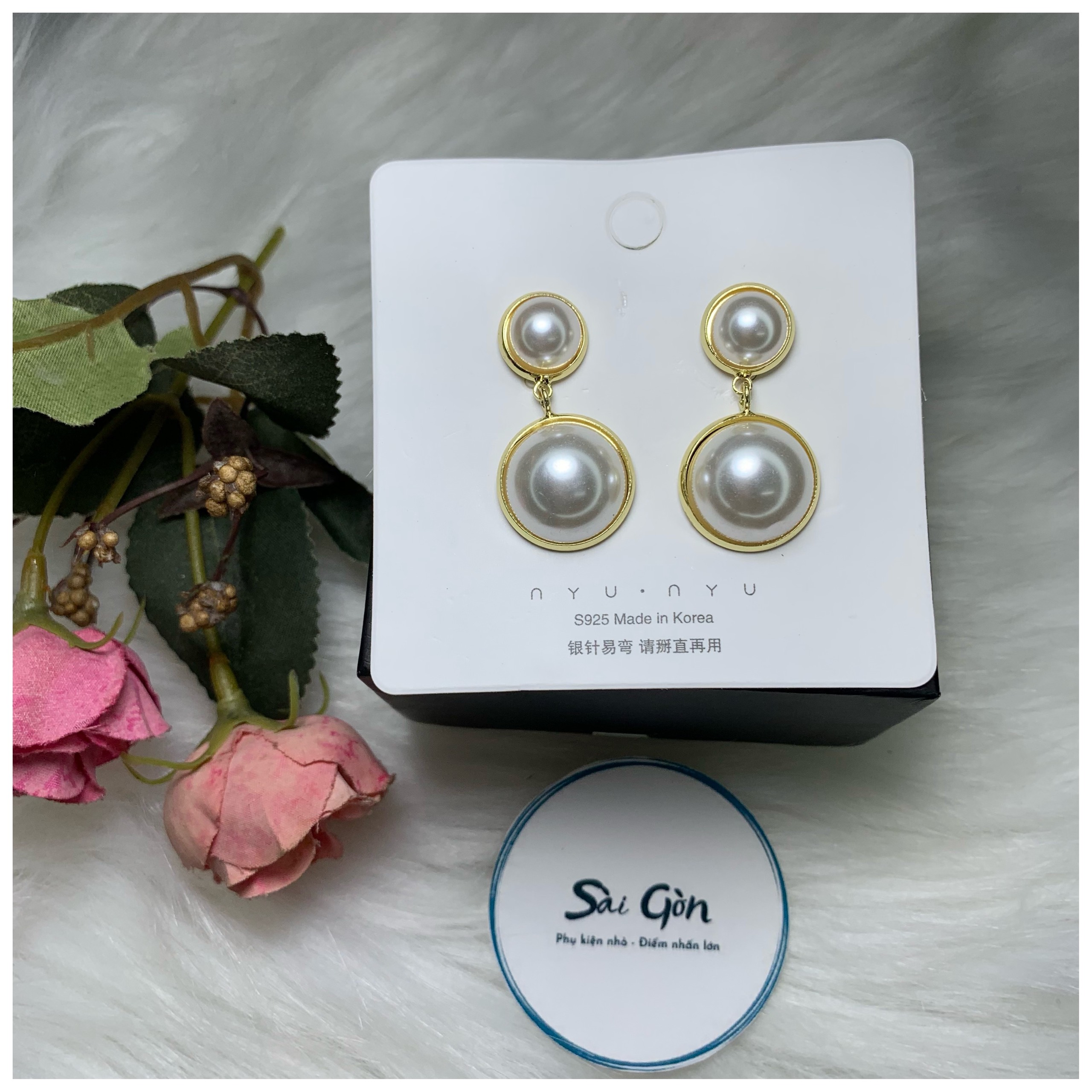 Bông tai ngọc trai Hàn Quốc cao cấp SAIGON ACCESSORY