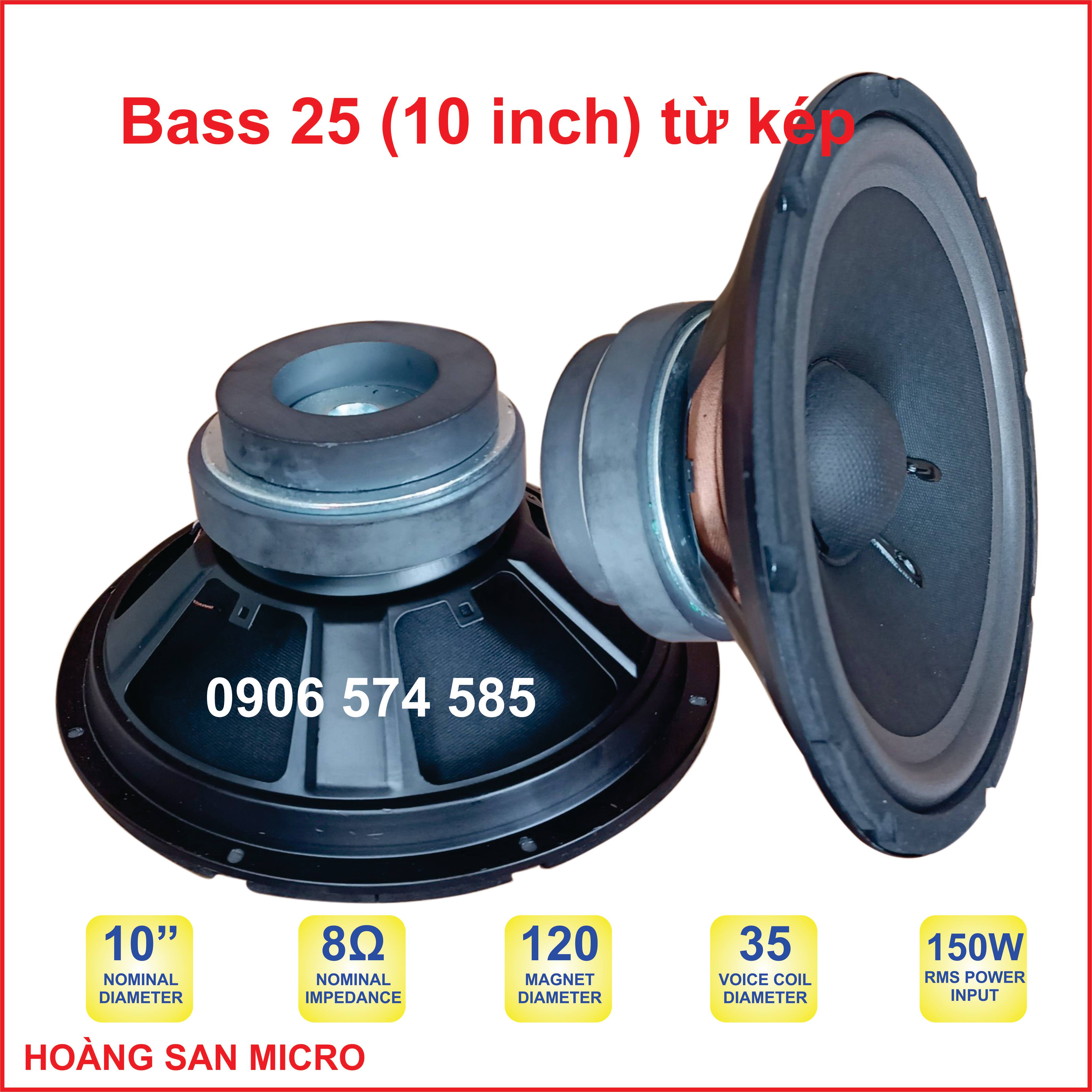 [Hàng nhập] Loa bass 25 từ 120 coil 35 - loa bass 10 inch - [giá một cái]