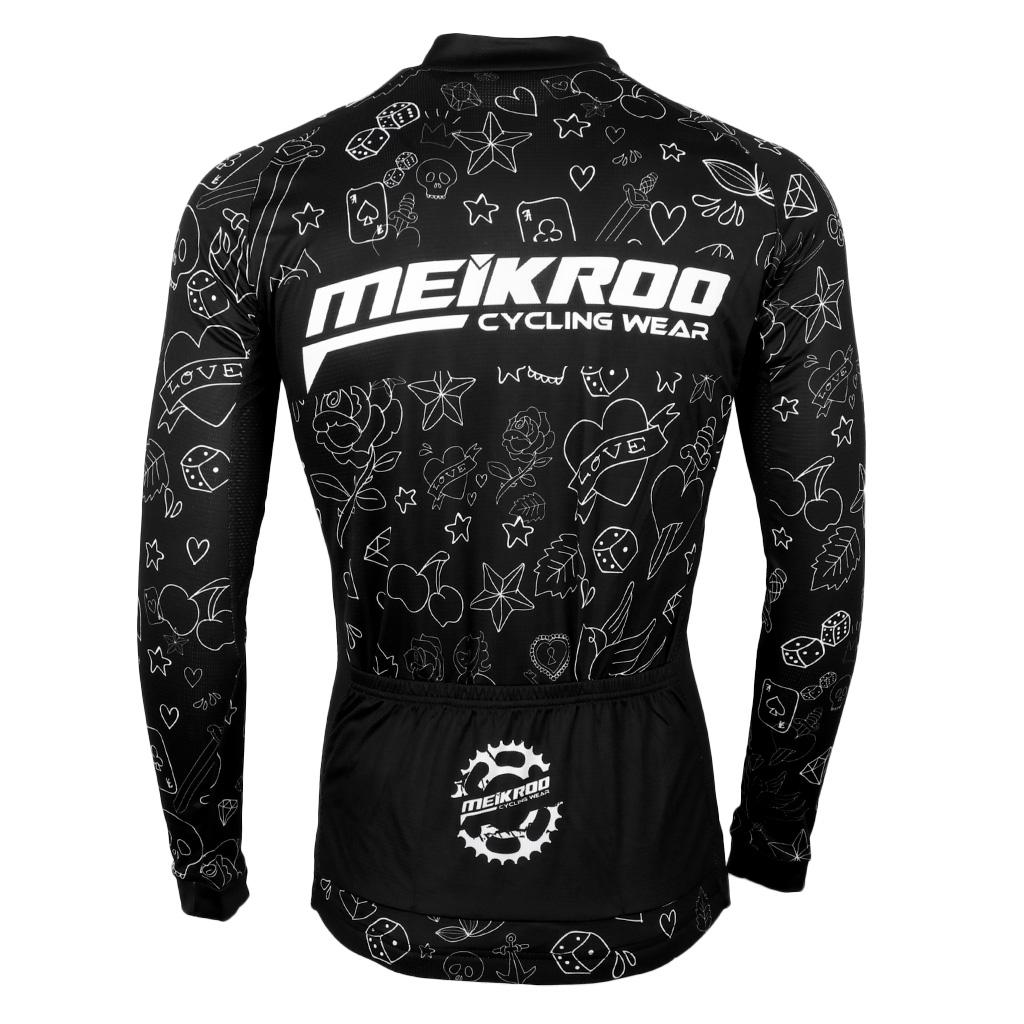 Men's Cycling Jersey Top - Long Sleeve Zipper Bike Biking Riding Racing Shirt Jacket, M-3XL
