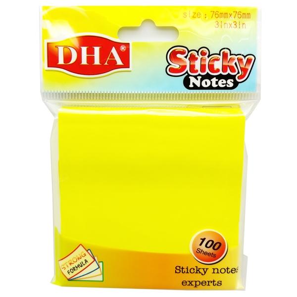 Giấy Note 76 x 76 mm - DHA DH-9703 - Màu Vàng (100 Tờ)