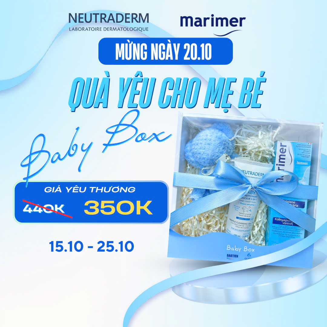 Hộp Quà 20.10 Cao Cấp: Neutraderm Tắm Gội Baby 100ml + Xịt Vệ Sinh Mũi Nước Biển Sâu 100ml