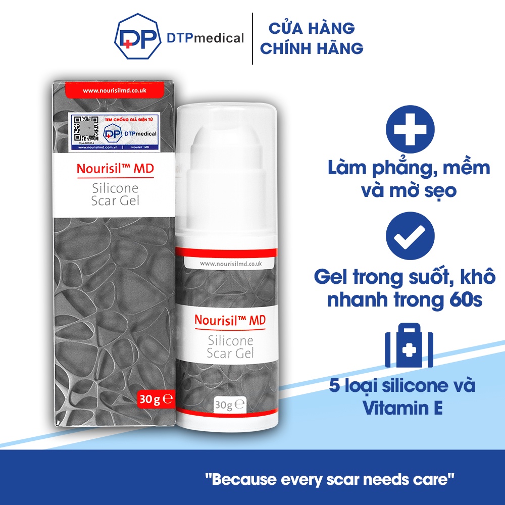 Kem sẹo Nourisil MD cao cấp - Gel sẹo silicone làm mờ và ngăn ngừa sẹo xấu hiệu quả (Chai 30g)