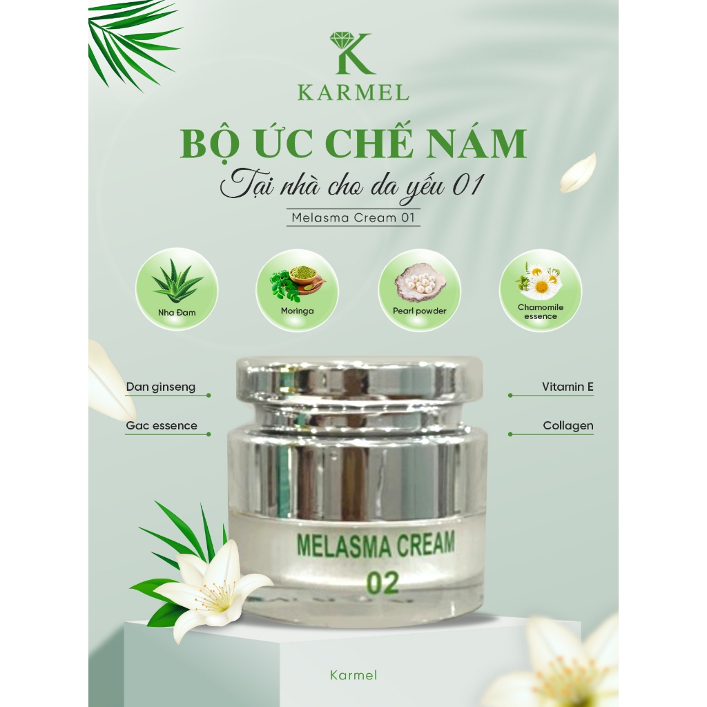 Bộ Ức Chế Nám Tại Nhà Cho Da Yếu Melasma Cream Combo 2 Lọ 15g
