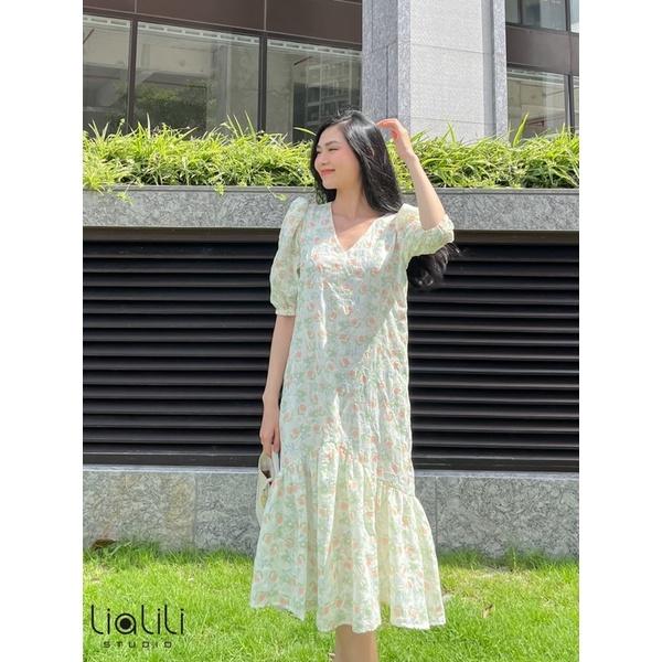 Đầm đuôi cá sốp hoa thêu -Thiết kế từ