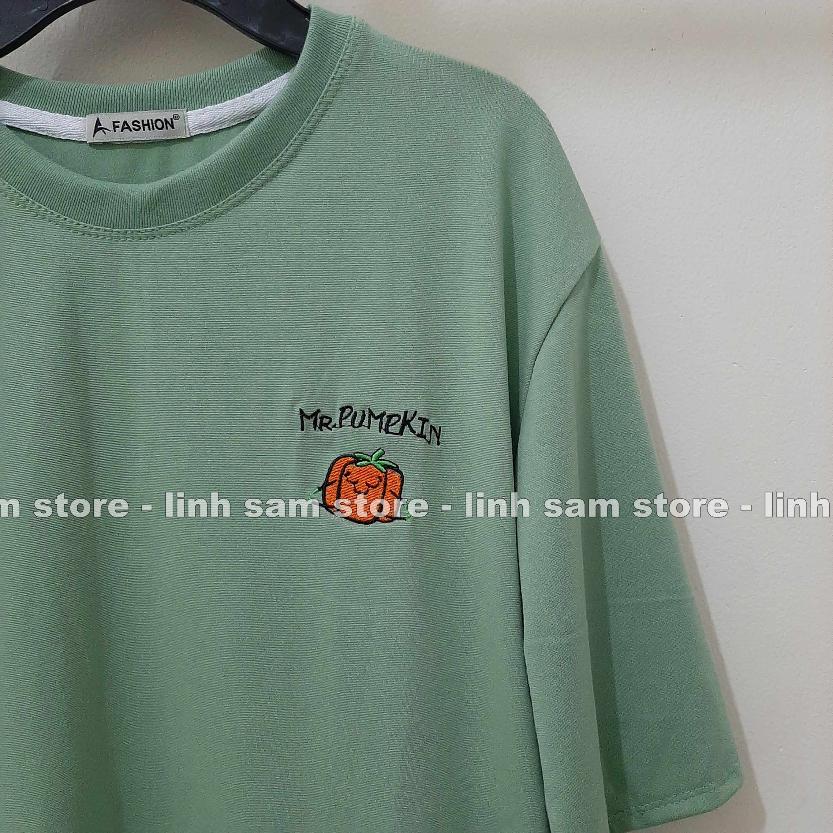 Áo thun nữ tay lỡ freesize - phông form rộng dáng Unisex, mặc lớp, nhóm, cặp, lớp thêu hình rau củ