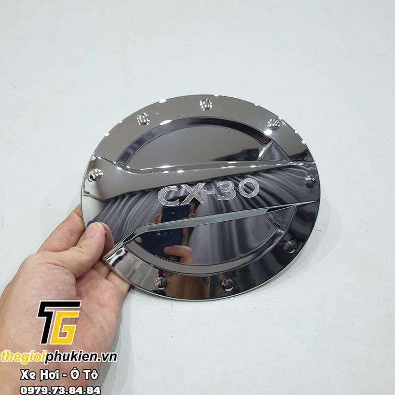 Ốp nắp bình xăng Mazda CX-30, CX30 mạ Crom