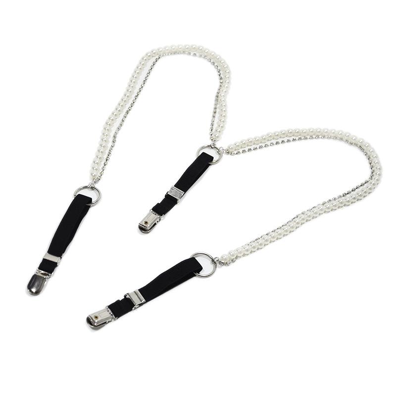 HATCYG Da Thời Trang Suspender Thắt Lưng Nữ Đeo Vai Dây Quần Lót Ren Nịt Bụng Nữ Ngọc Trai Cao Cấp Điều Chỉnh Kim Loại Kẹp Dây