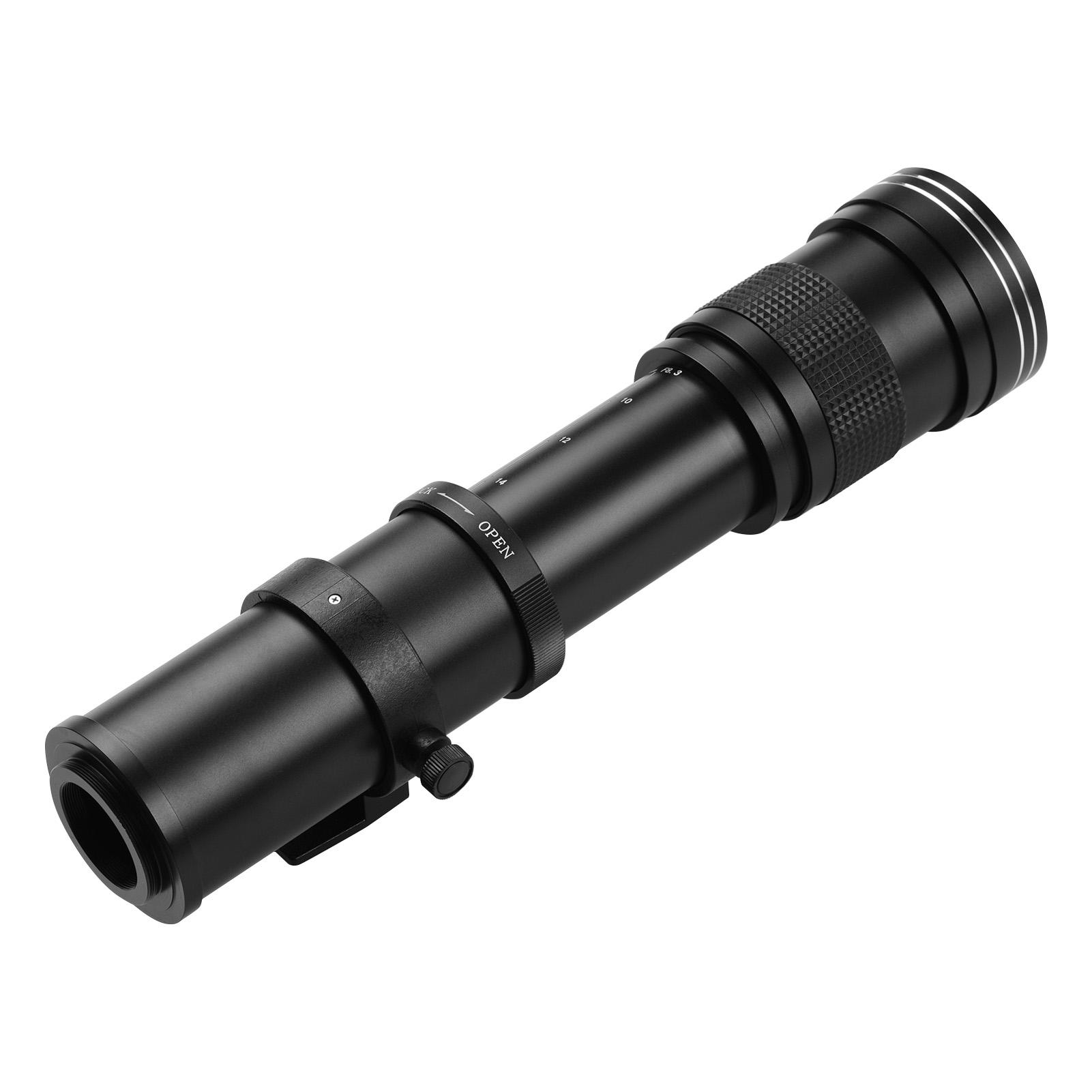 Camera MF Super Telephoto Zoom Lens F/8.3-16 420-800mm T Mount with Adapter Ring Universal 1/4 Thread Replacement for
