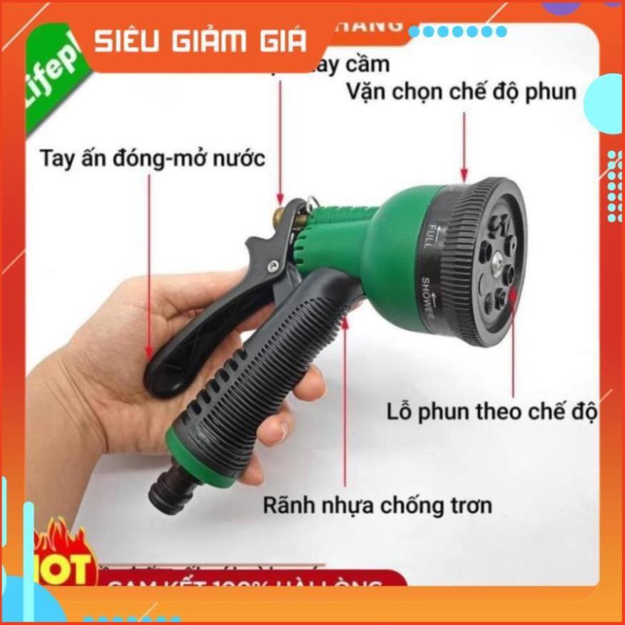 Vòi xịt nước tưới cây rửa xe 8 chế độ 206815