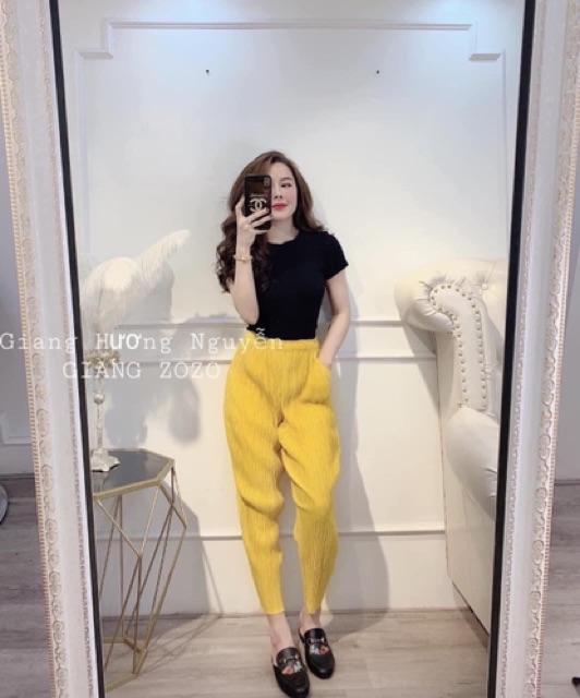 Quần bom lụa xếp ly quảng châu siêu nhẹ siêu mát