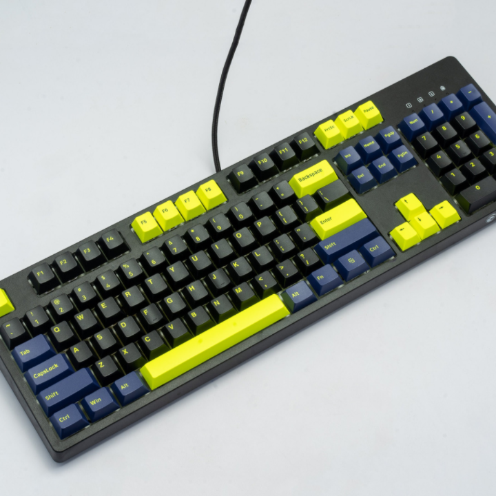 Bộ Keycaps E-Dra Night Runner PBT Doubleshot 1.5mm - Cherry Profile - 166 nút tương thích mọi Layout (Xanh-Đen) EKC7101