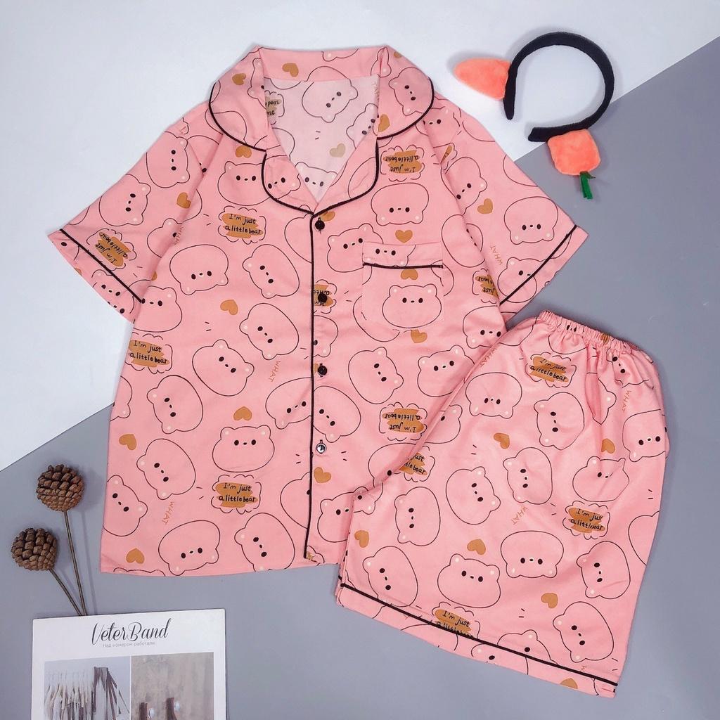 Đồ ngủ pijama nữ tay ngắn quần cộc, Bộ mặc nhà chất kate thái mềm mát, quần áo ngủ pyjama bigsize HATIBO