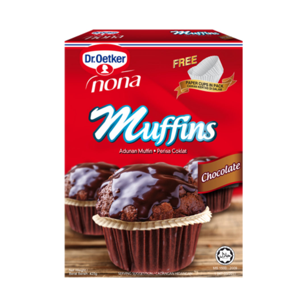 COMBO 1 Hộp Bột Làm Bánh Muffins Socola Dr. Oetker 425g + 1 Lon Đào Ngâm Đường Pavlides 820g