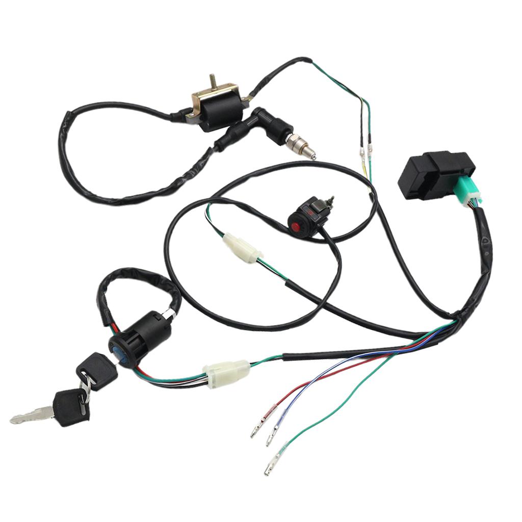 Wiring Loom Harness Kill Switch Ignition Coil CDI For 50cc-160cc Dirt Bike ATV