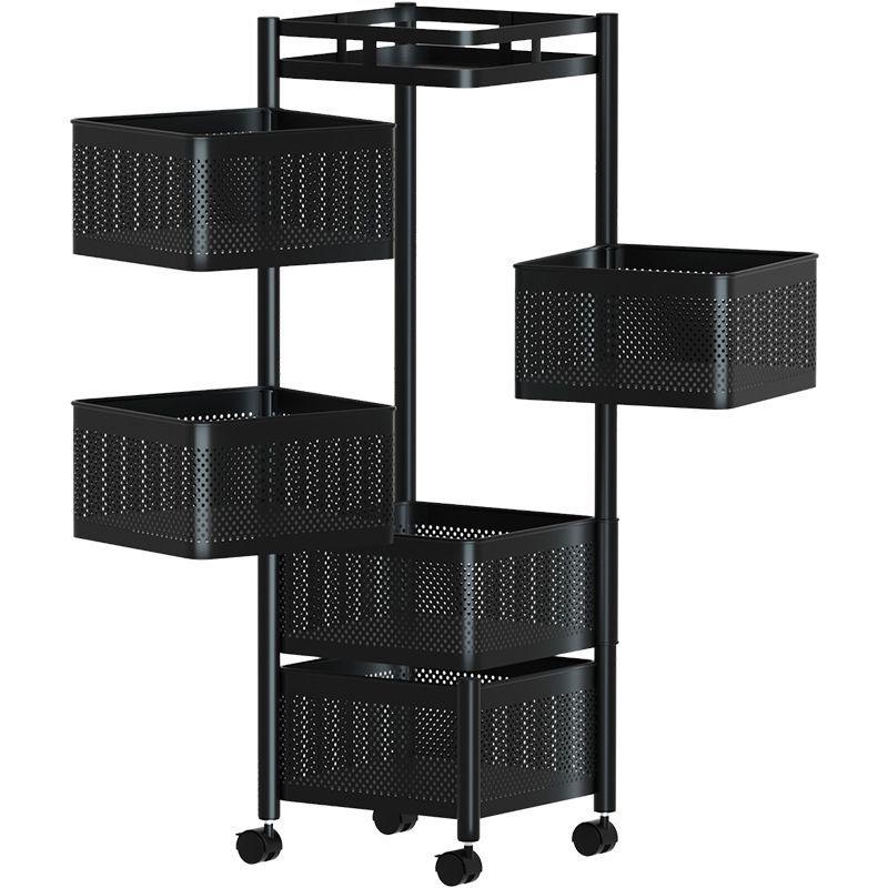 Giá nhà bếp thuận lợi nhất từ sàn đến trần giỏ rau nhiều lớp lưu trữ xe đẩy di động xoay nhà miễn phí cài đặt kệ lưu trữ