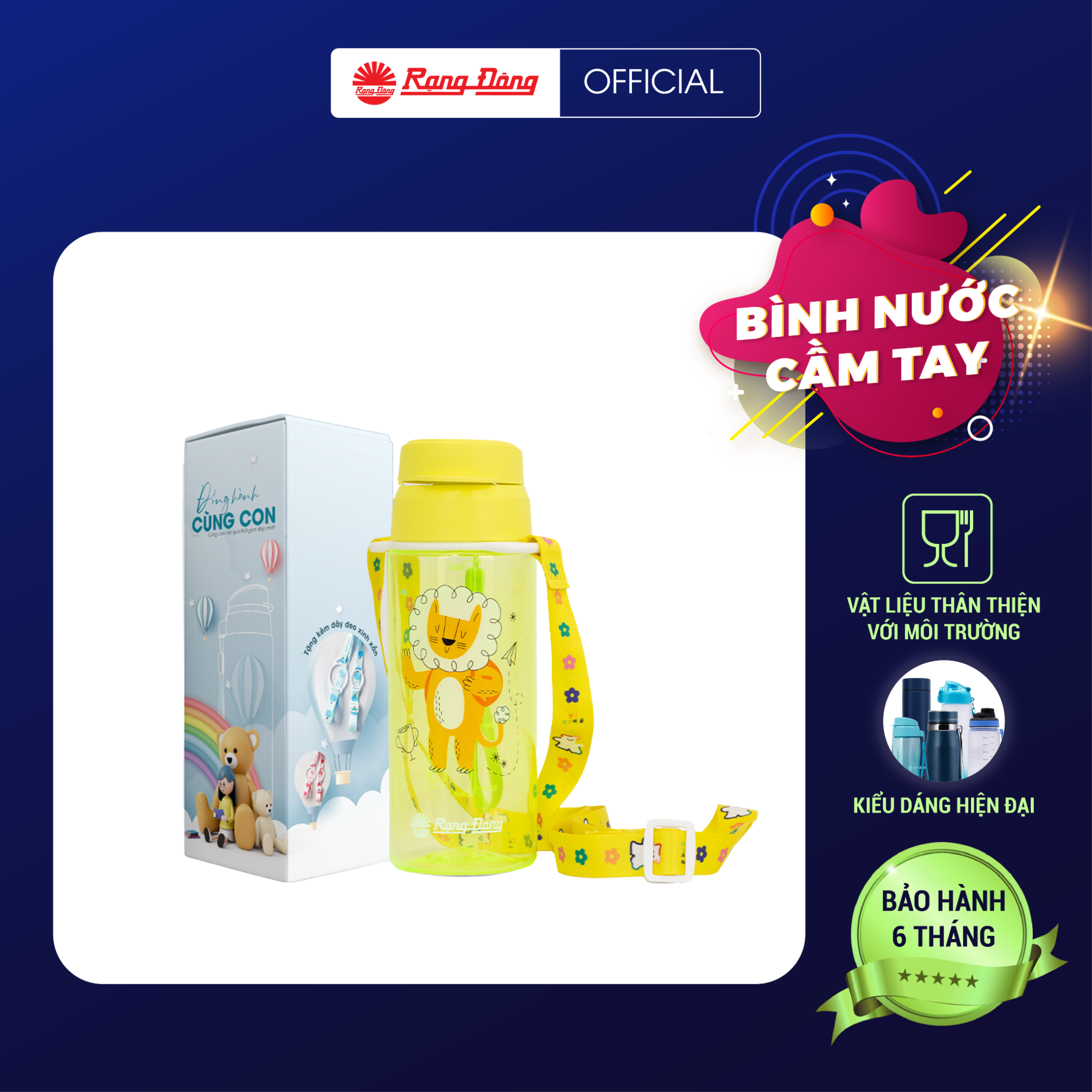 Có Quà Tặng Bình Nước Cầm Tay Họa Tiết Thú Cưng Kèm Dây Đeo Bình Điều Chỉnh Độ Dài, Dung Tích 500Ml, In Họa Tiết Thú Cưng Bắt Mắt, Thích Hợp Làm Quà Tặng Thiếu Nhi - Cam