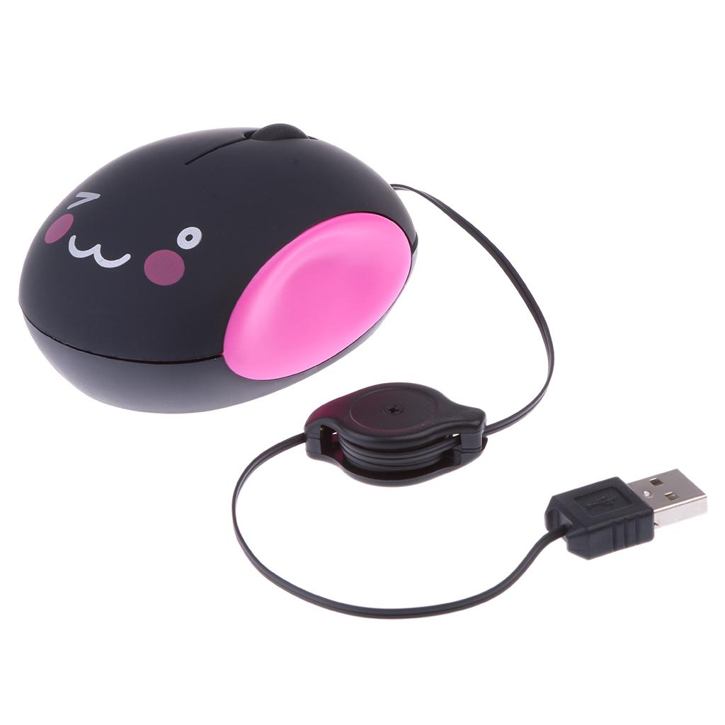 Retractable 1000 DPI USB Optical Scroll Mouse Mice for PC Laptop Computer