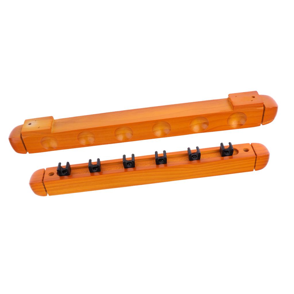Bi da bằng gỗ / Bi-a Giá treo tường Treo 6 giá đỡ gậy Cue