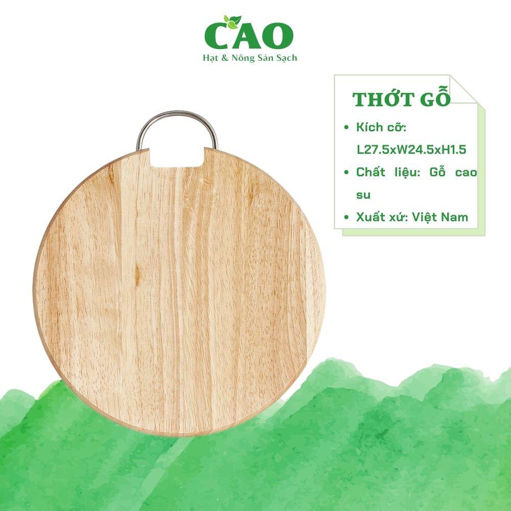 THỚT TRÒN CÓ MÓC TREO CHẤT LIỆU GỖ CAO SU AN TOÀN