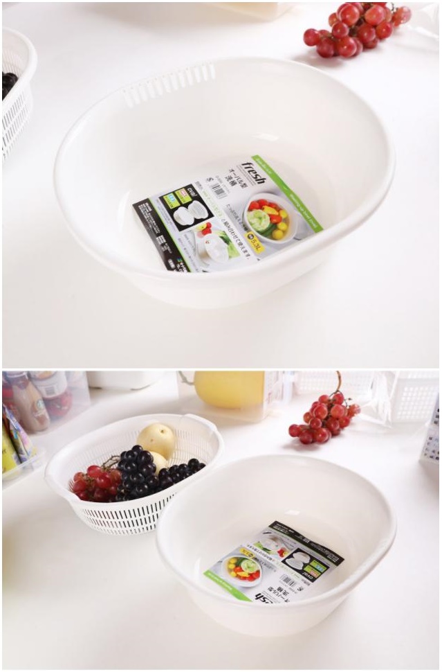 Bộ chậu và rổ dáng oval thương hiệu Sanada Seiko 5.3L - Hàng nội địa Nhật Bản | Made in Japan