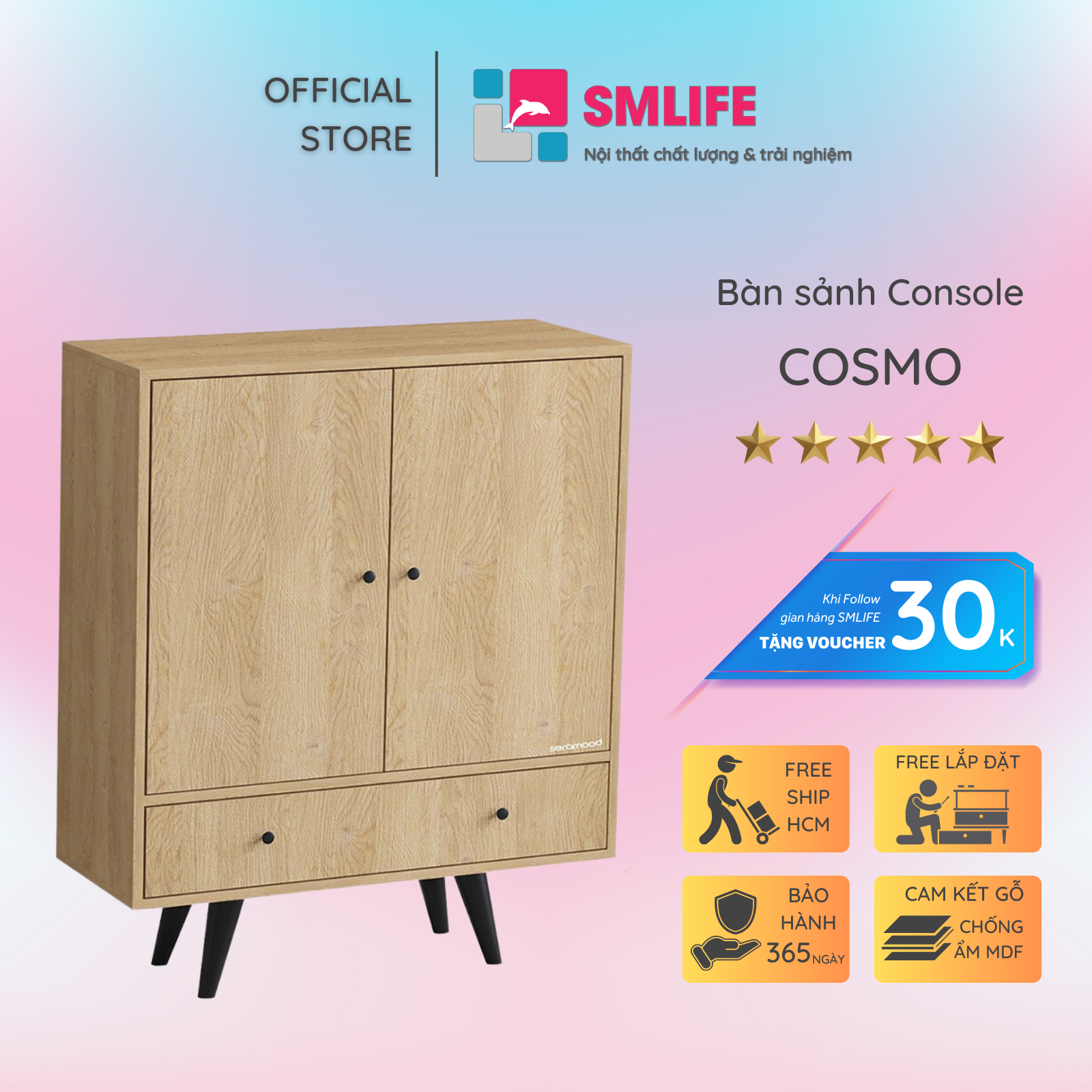 Bàn sảnh ra vào gỗ hiện đại SMLIFE Cosmo