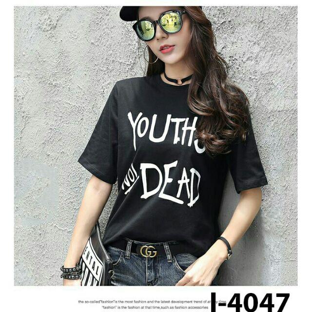 Áo thun in chữ unisex Áo thun tay lỡ Áo thun form rộng Áo thun giấu quần Áo thun bigsize yes/no