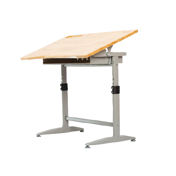 Bàn Học Sinh Gỗ Cao Su Tự Nhiên BHS-14-07CS Khung Thép Sơn Tĩnh Điện Mặt Bàn Điều Chỉnh Độ Nghiêng