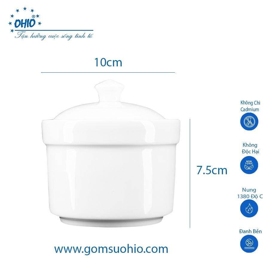 Thố Chưng 10.5 cm Sứ Trắng OHIO 400ml