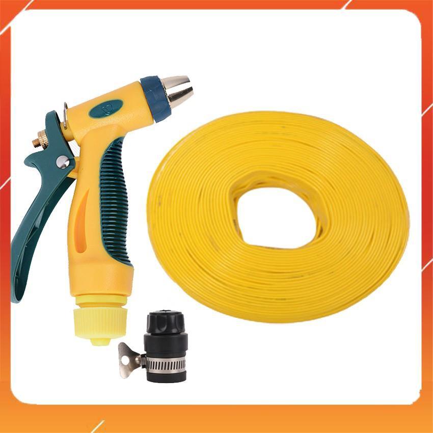 Bộ dây vòi xịt nước rửa xe,tưới cây tăng áp 3 lần 15m
