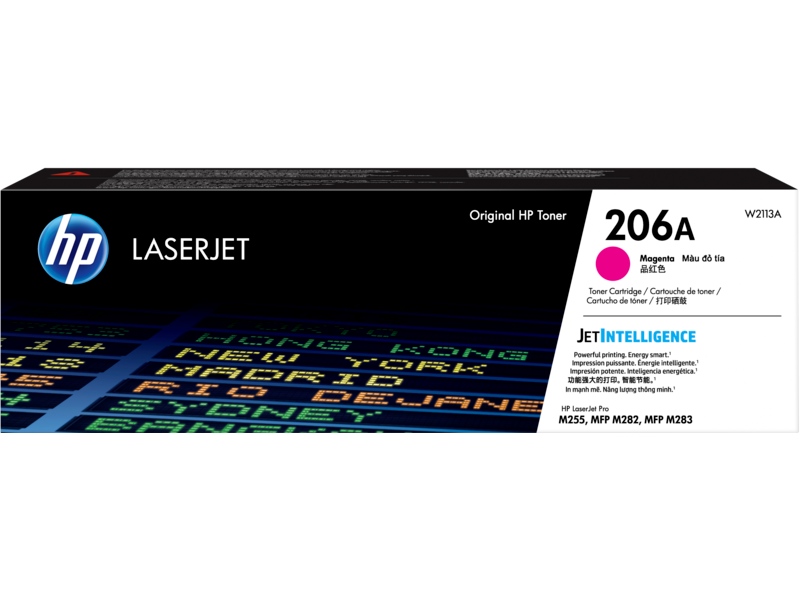 Hộp mực in laser chính hãng màu đỏ HP 206A dùng cho máy in HP LaserJet M255dw/M255nw/M283fdw/M283fdn/M283cdw/M282nw (W2110A) - Hàng Chính Hãng