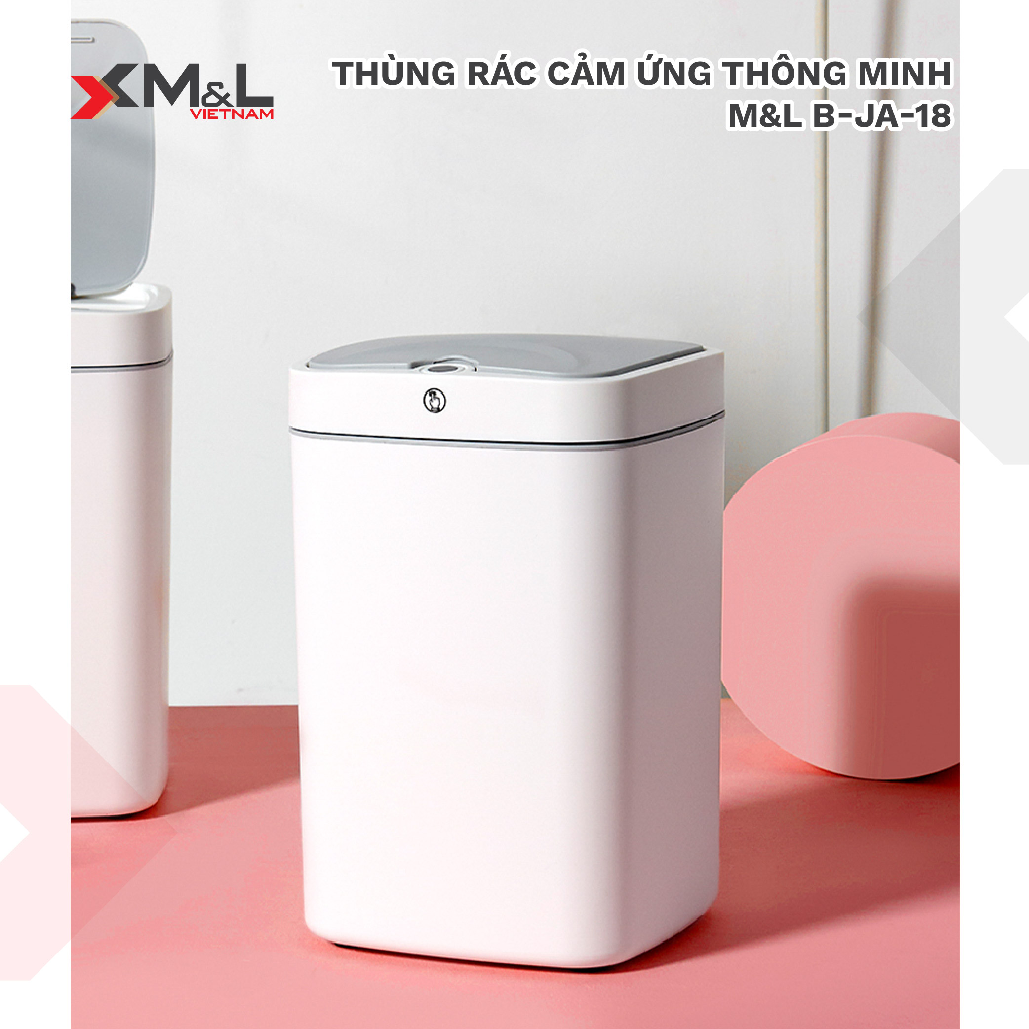 Thùng rác cảm ứng thông minh 18 lít M&L B-JA-18 - Phong cách sang trọng, thanh lịch