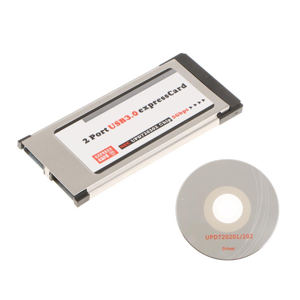 Laptop 2Port USB3.0 Express Card NEC Chipest 34mm Hidden Adapter