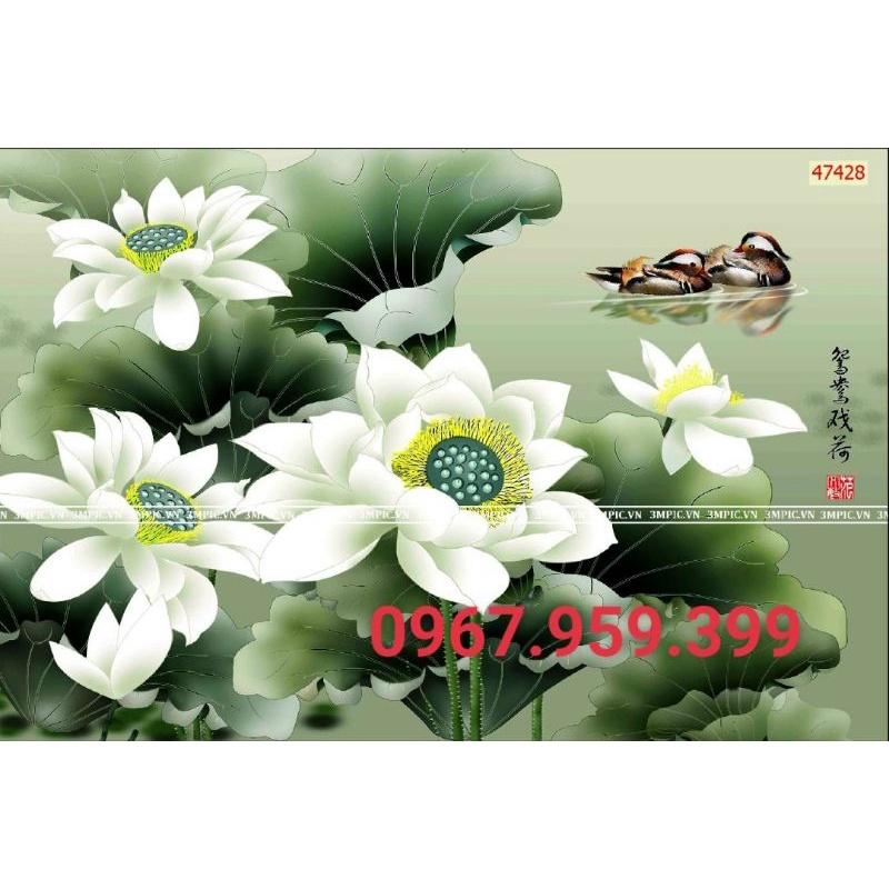 Tranh dán tường 3D Hoa Sen