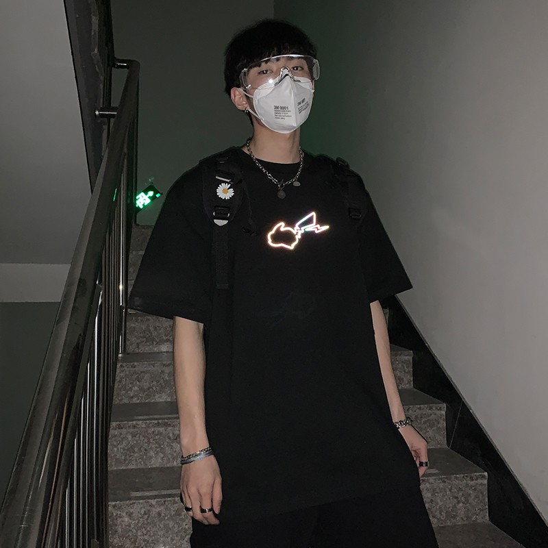 Áo Thun Nam Phản Quang In hình POKEMON PIKACHU, anime POKEMON , áo chất, đi đêm, đi phượt bao ngầu, nhìn đã mắt