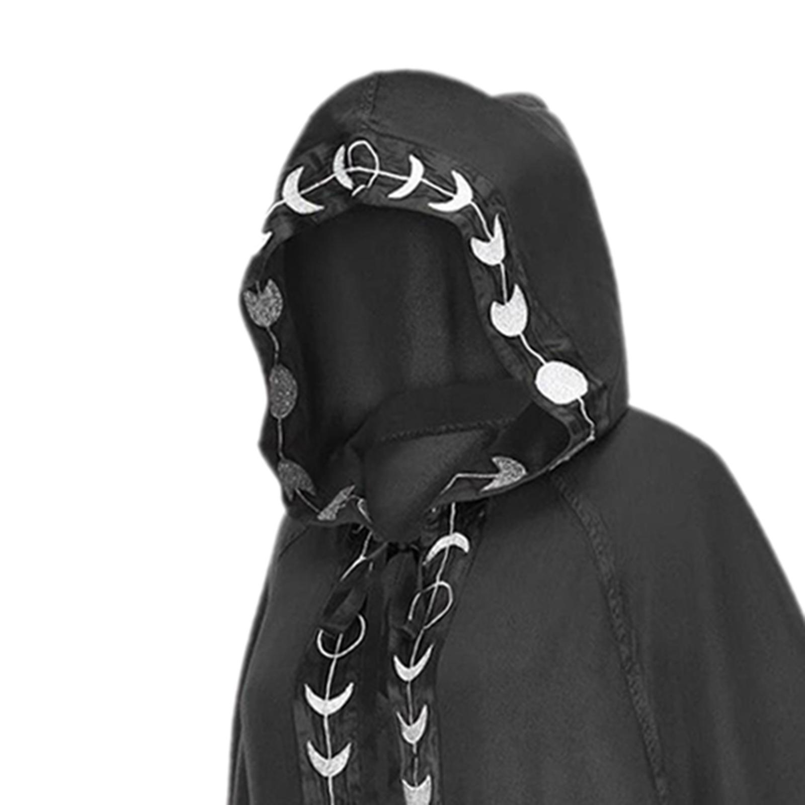 Halloween Cosplay Long Hooded Cloak Cape Wizard Devil Outfit Durable Versatile Devil Costume for Christmas Party Costume Ball