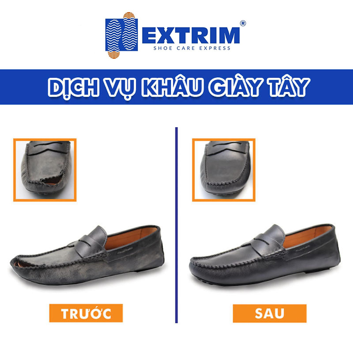 HCM [E-voucher] -  Trọn gói dịch vụ khâu vá thân giày cho giày bị rách tại Extrim Vệ Sinh Giày