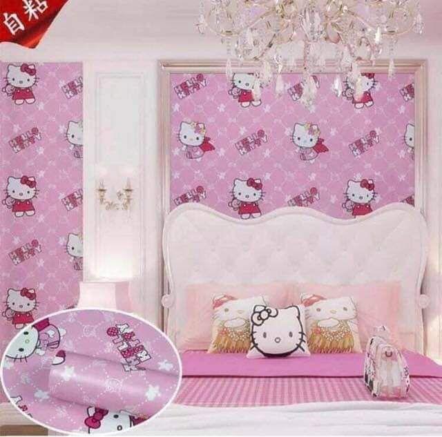 10m giấy dán tường kitty đậm khổ 45cm