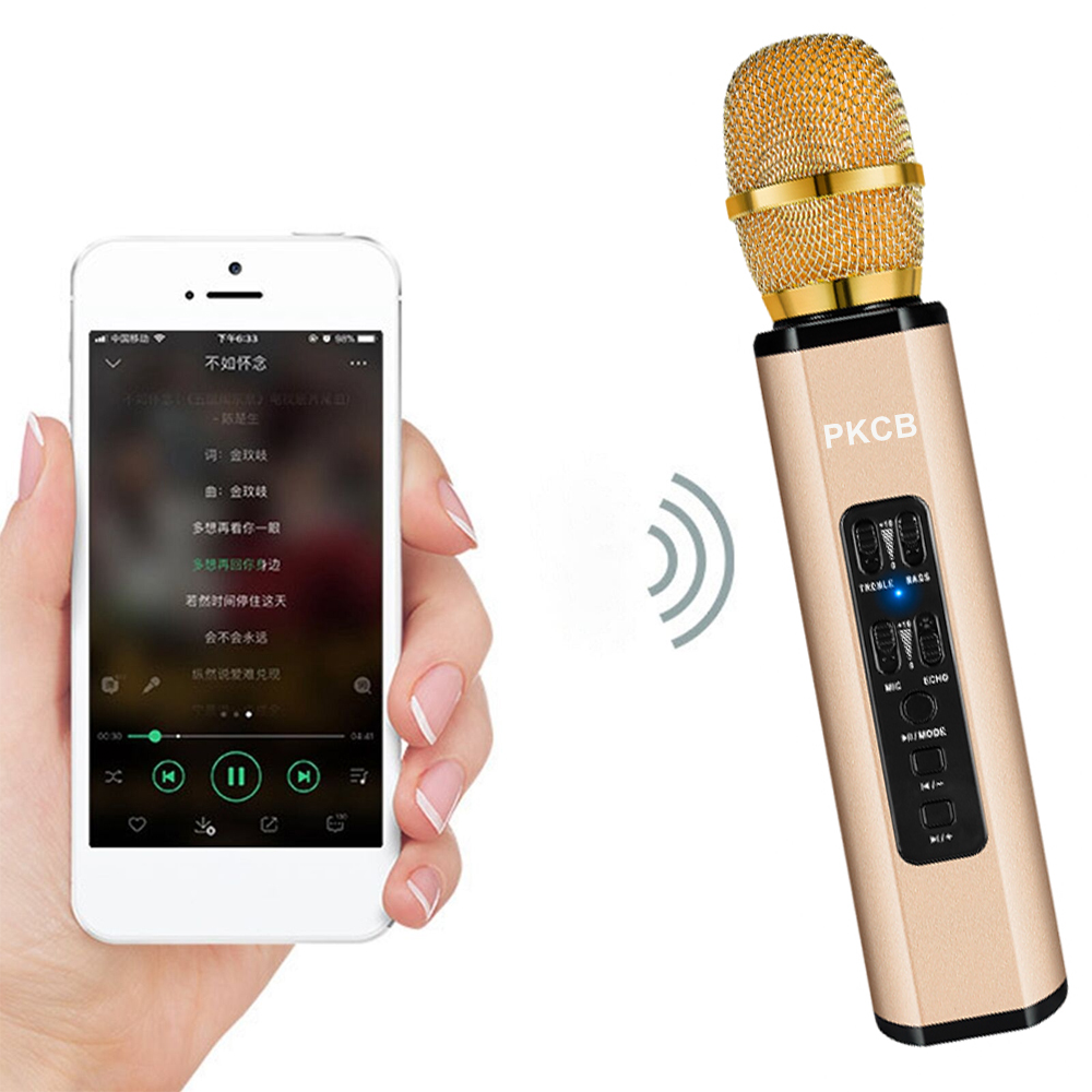 Micro hát karaoke kiêm loa bluetooth - Hàng Chính Hãng PKCB