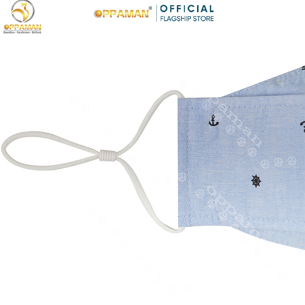 Khẩu trang vải nam nữ oppaman chuẩn xếp nhật họa tiết mỏ neo OKT2
