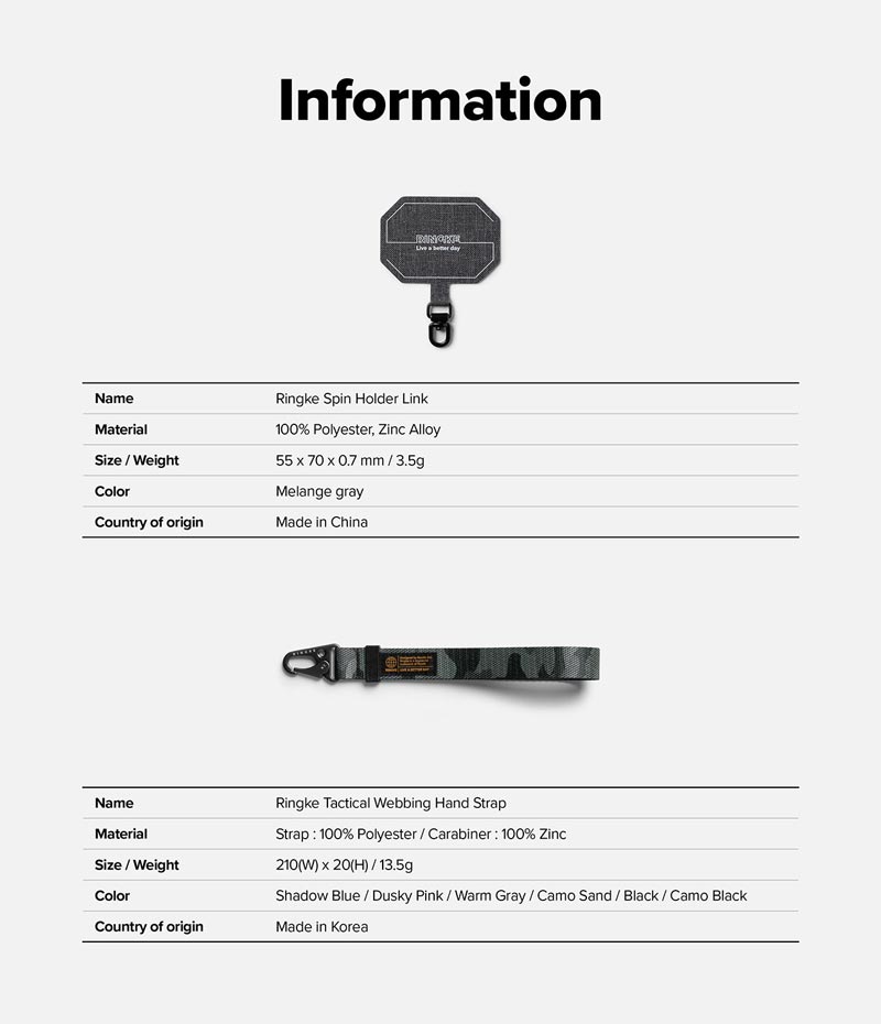 Dây đeo RINGKE Holder Link Tactical Webbing Hand Strap - Hàng Chính Hãng