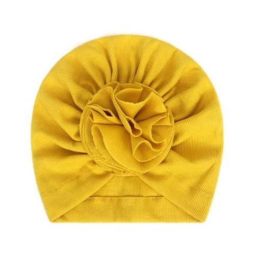 Nón turban xếp hoa chất thun gân cho bé