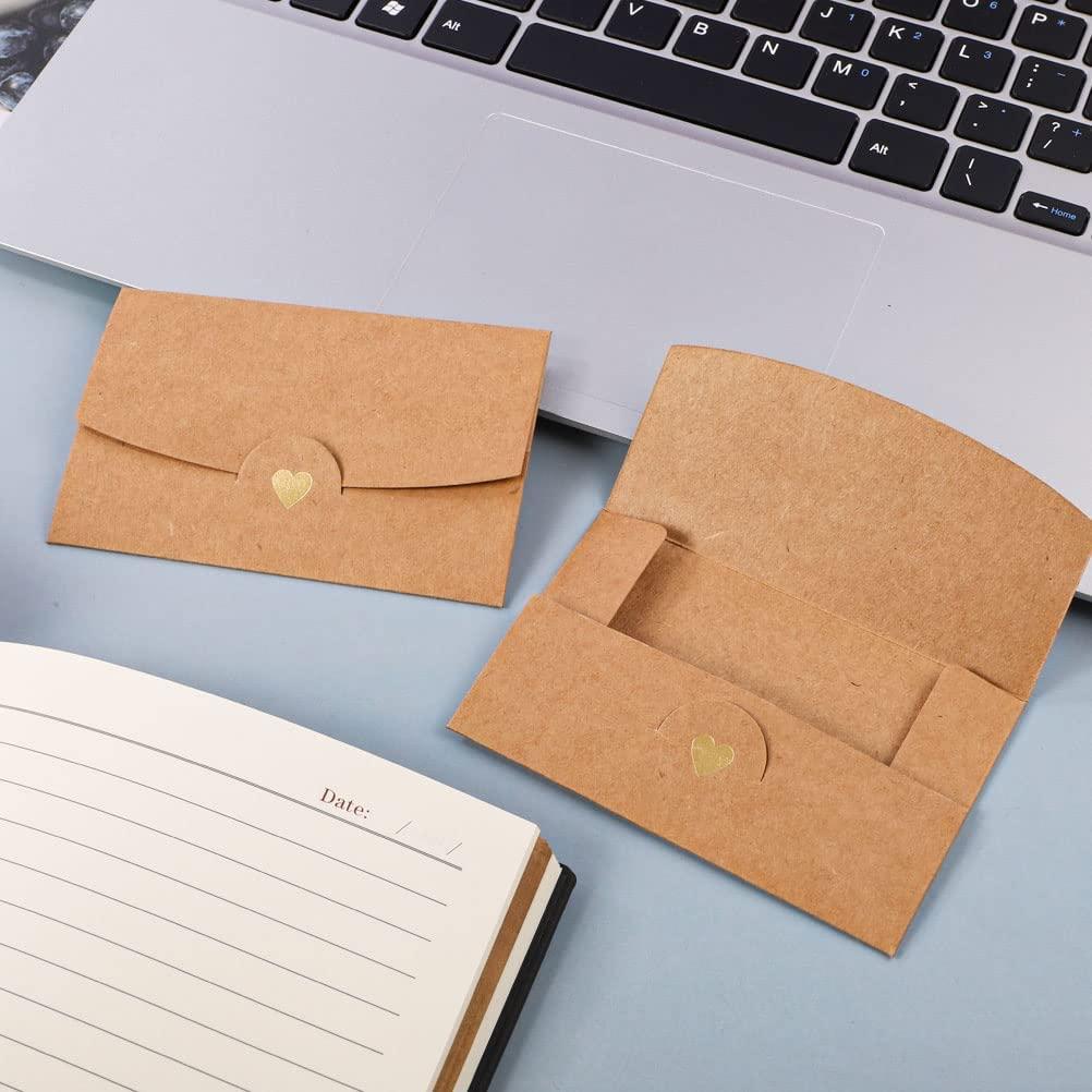Phong Bì Giấy Kraft, 60 Phong Bì Thẻ Quà Tặng Mini Có Khóa Trái Tim Cho Tiệc Sinh Nhật, Ngày Của Cha, Ngày Của Mẹ, Ngày Giáng Sinh, Ngày Lễ Tình Nhân