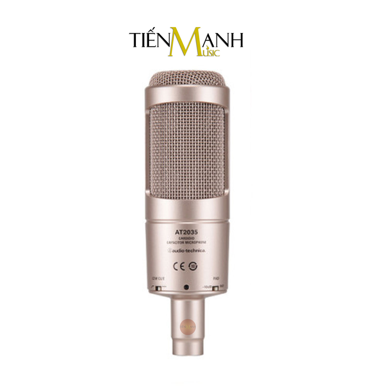 [Tặng Cable] Micro Audio Technica AT2035 (Màu Gold) - Mic Thu Âm Phòng Studio, Microphone Cardioid AT-2035 Hàng Chính Hãng - Kèm Móng Gẩy DreamMaker