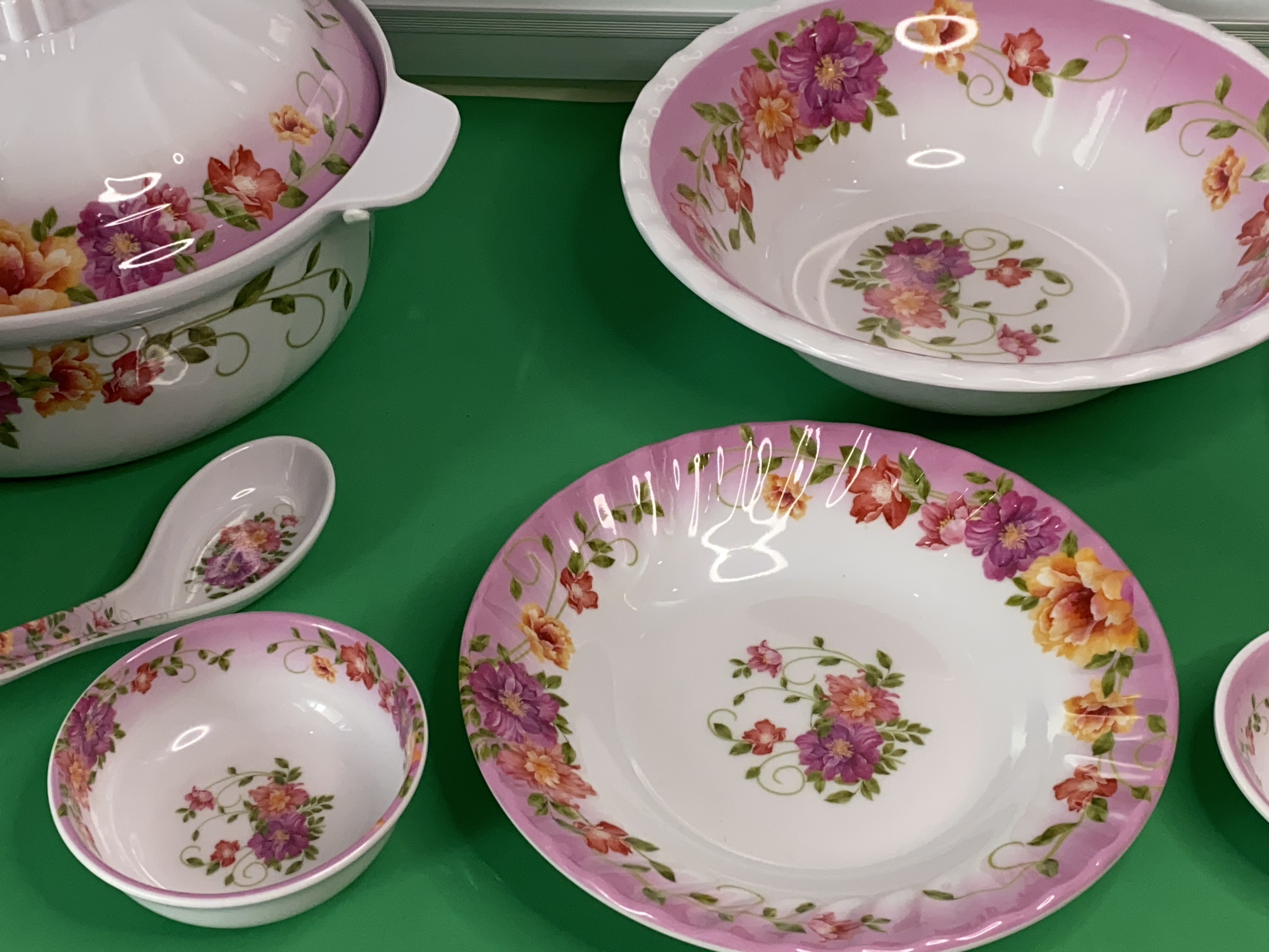 Combo 6 Chén (Bát) Cơm 9 Món ANH THẢO  Nhựa Xanh Melamine Cao Cấp